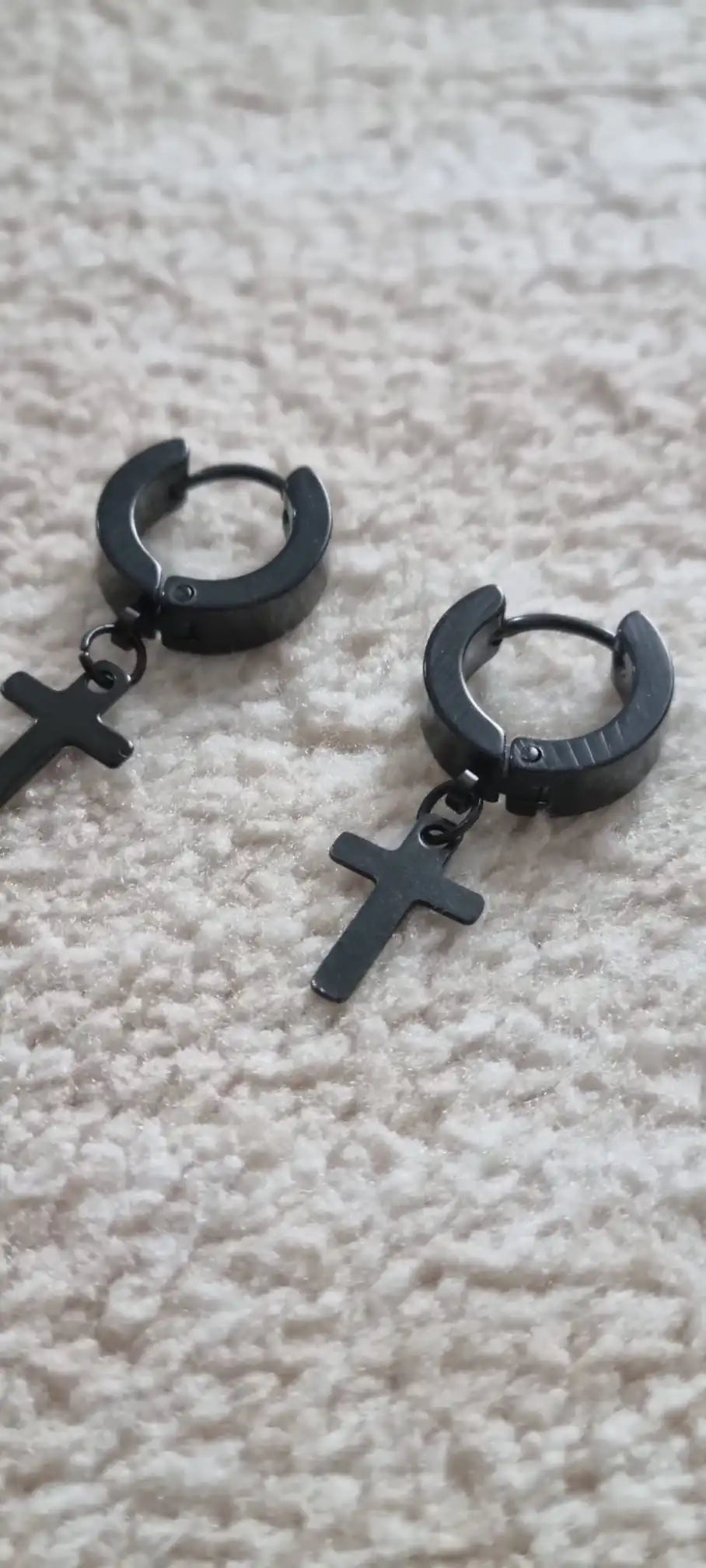 Stainless Steel Unisex Cross Stars Punk Dangle Earrings | Gothic Hoop Huggies