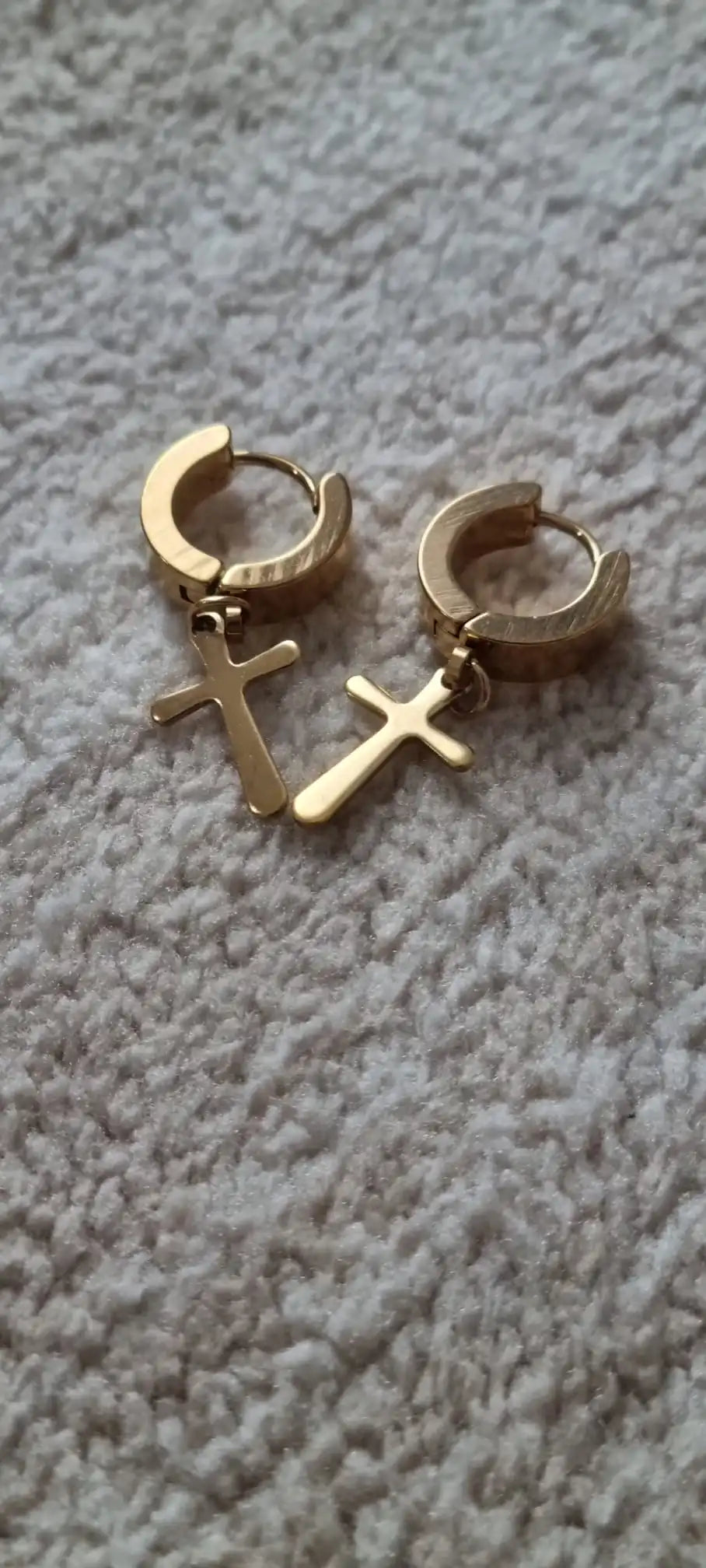 Stainless Steel Unisex Cross Stars Punk Dangle Earrings | Gothic Hoop Huggies