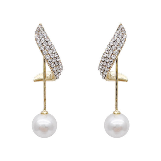 925 Silver beautiful pearl wing stud earring set