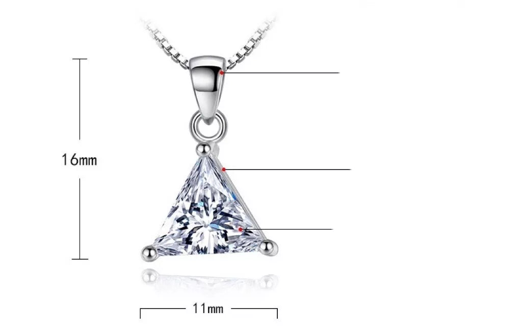 Crystal Triangle Pendant Necklace