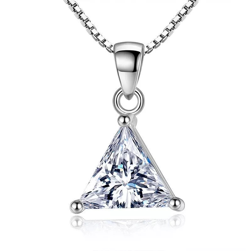 Crystal Triangle Pendant Necklace