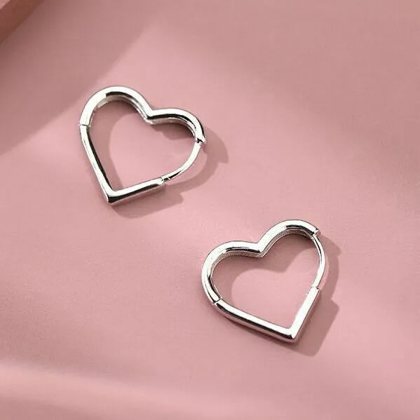 Heart Hoop Stud Earrings