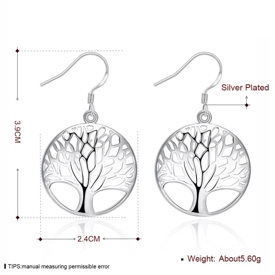 Tree of Life Dangle Drop Earrings UK