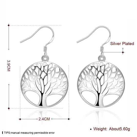 Tree of Life Dangle Drop Earrings UK