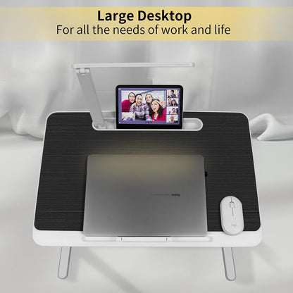 Lap Desk for Laptop, Portable Bed Table Desk, Laptop Desk with LED Light And Drawer, Adjustable Laptop Stand