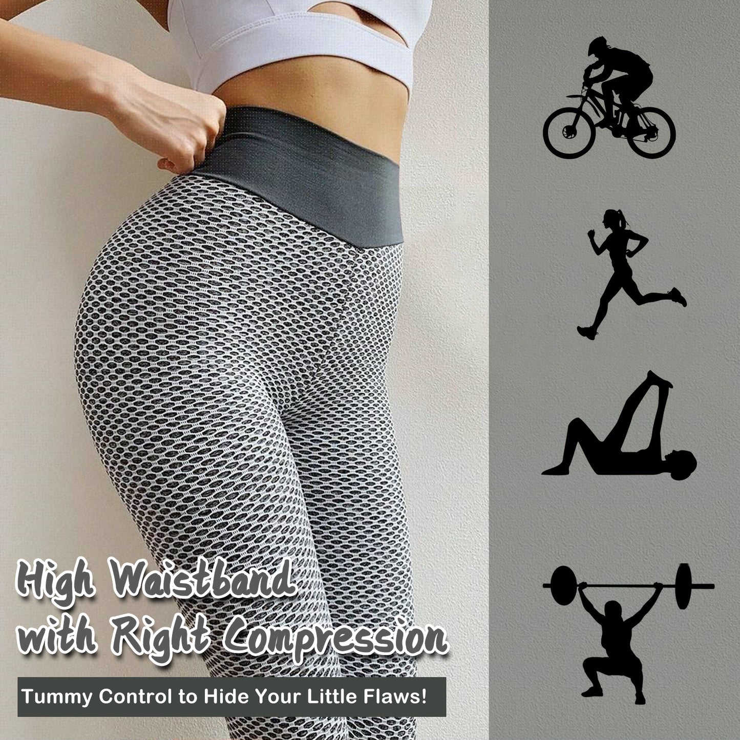 TikTok High Waist Grey Workout Women Leggings