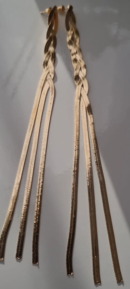 Sexy Tassel Snake Bone Chain Jewelry Set - Gold Plated Geometric Necklace for Women