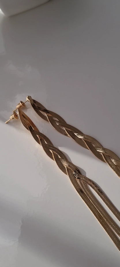 Sexy Tassel Snake Bone Chain Jewelry Set - Gold Plated Geometric Necklace for Women