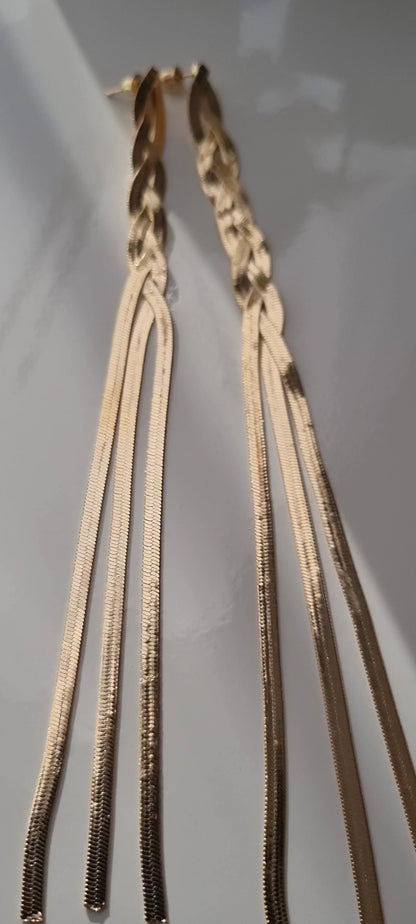 Sexy Tassel Snake Bone Chain Jewelry Set - Gold Plated Geometric Necklace for Women