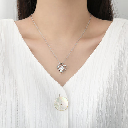 Heart Necklace with Rhinestones