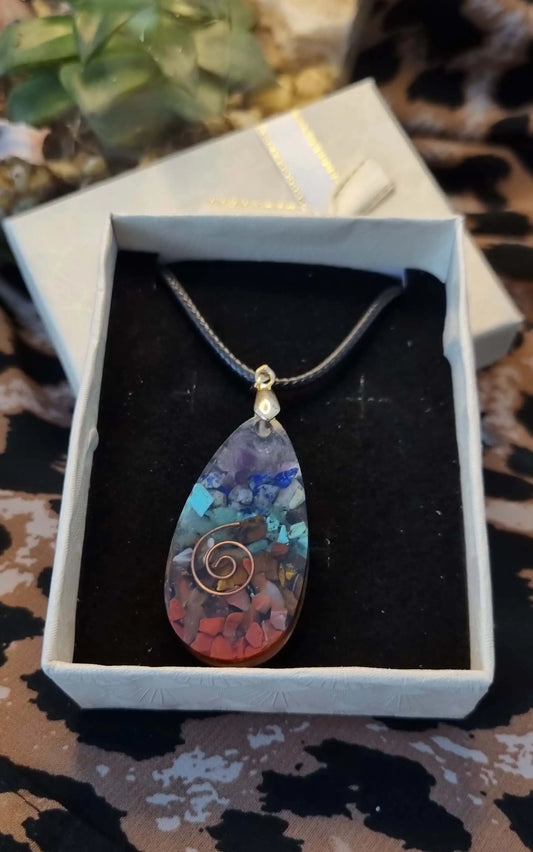 7 Chakra Necklace | Chakra Jewellery for Women & Men | Orgone Chakra Pendant for Spiritual Healing