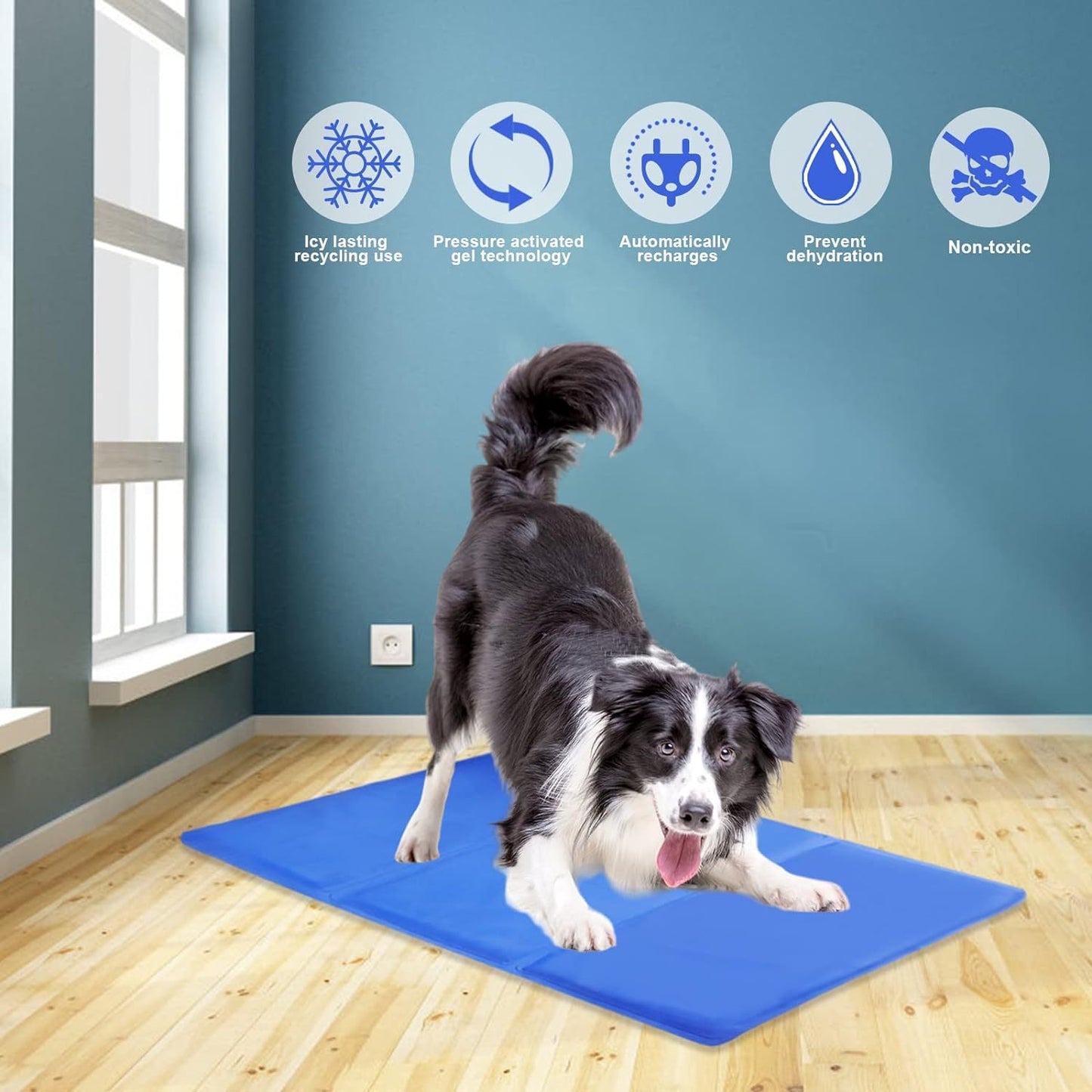 Dog Cooling Mat Non-Toxic Self Cool Gel Mat for Pets, Prevent Overheating During Rest & Sleep