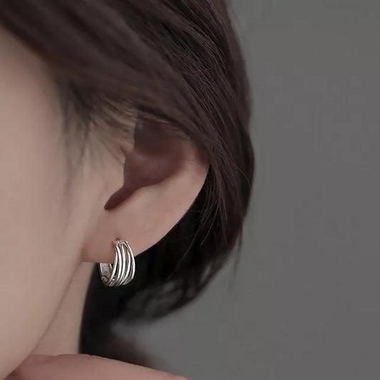 925 Sterling Silver Multi-Layer Hoop Earrings – Women's Fashion Jewellery Gift UK Hallmarked