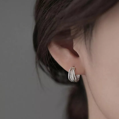 925 Sterling Silver Multi-Layer Hoop Earrings – Women's Fashion Jewellery Gift UK Hallmarked