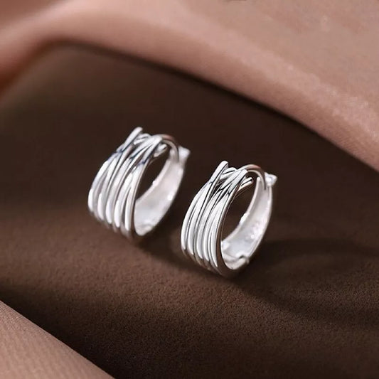 925 Sterling Silver Multi-Layer Hoop Earrings – Women's Fashion Jewellery Gift UK Hallmarked