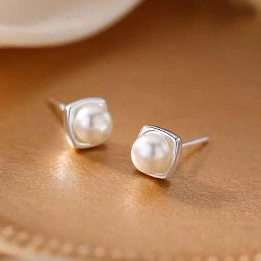 925 Sterling Silver Pearl Stud Earrings for Women & Girls – 7mm Elegant Jewelry Gift