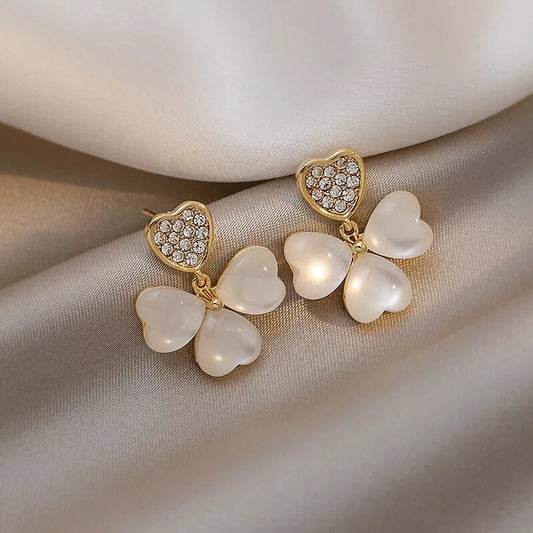Crystal Shiny Heart, Flower, Leaf and Oval Shape Earrings - Ideal Gift for Her