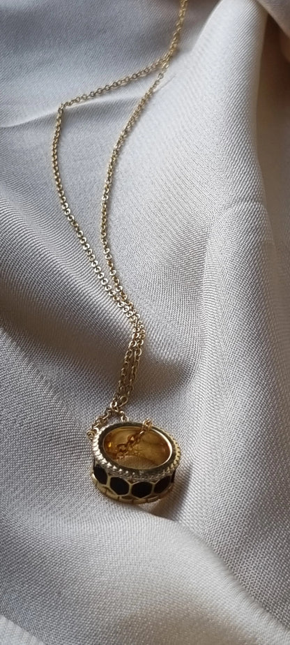 925 Silver 18K Gold Plated Black Agate Necklace and Bracelet Set