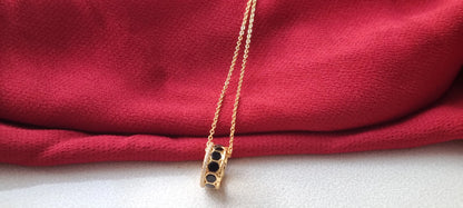 925 Silver 18K Gold Plated Black Agate Necklace and Bracelet Set