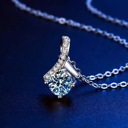 925 Sterling Silver Blue Swirl Pendant Necklace