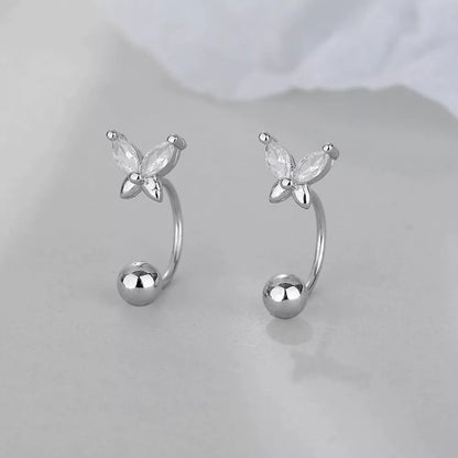925 Sterling Silver Crystal Butterfly Stud Earrings – Elegant Gift for her