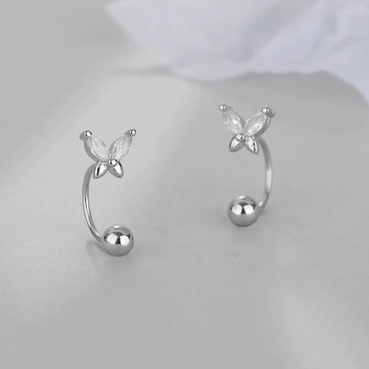 925 Sterling Silver Crystal Butterfly Stud Earrings – Elegant Gift for her
