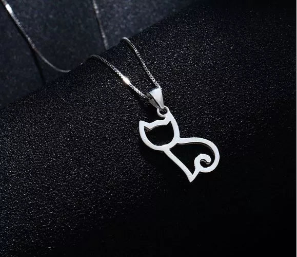 925 Sterling Silver Crystal Cat Stud Earrings and Pendant Necklace | Women’s Jewellery Gift
