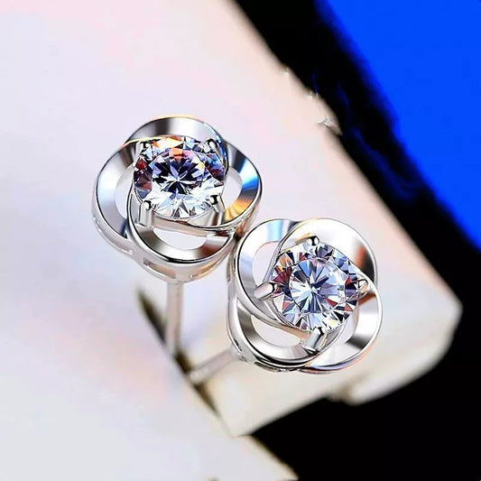 Elegant Flower Crystal Stud Earrings