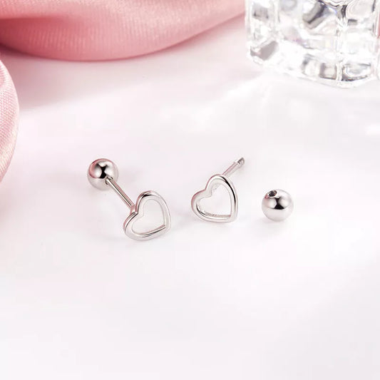 Gold Plated Open Love Heart Stud Earrings