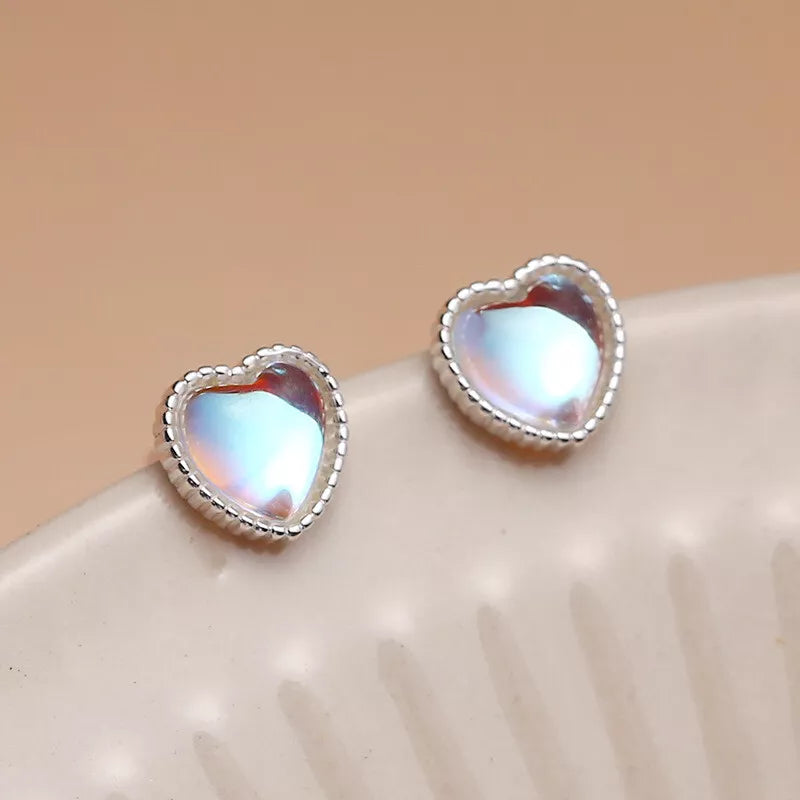 Heart Stud Earrings 925 Sterling Silver