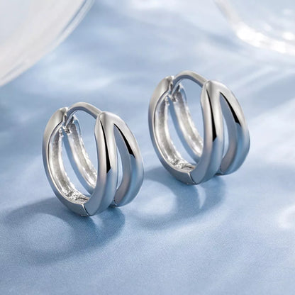 Black and Silver Hoop Earrings for Women & Girls