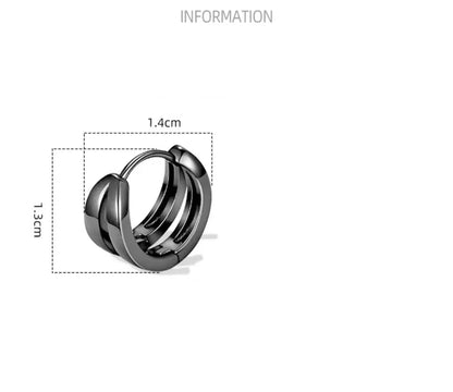 Black and Silver Hoop Earrings for Women & Girls