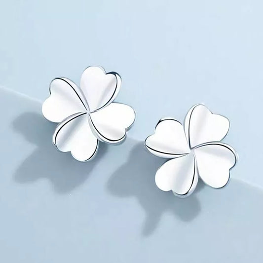 925 Sterling Silver Love Clover Stud Earrings for Women - Girls Jewelry Gift