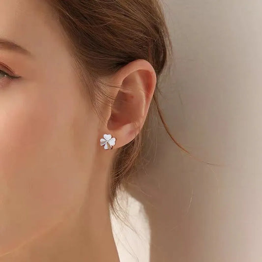 925 Sterling Silver Love Clover Stud Earrings for Women - Girls Jewelry Gift
