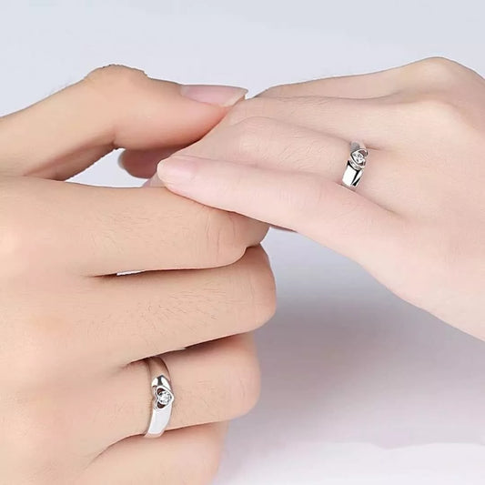 925 Sterling Silver Love Heart Adjustable Ring
