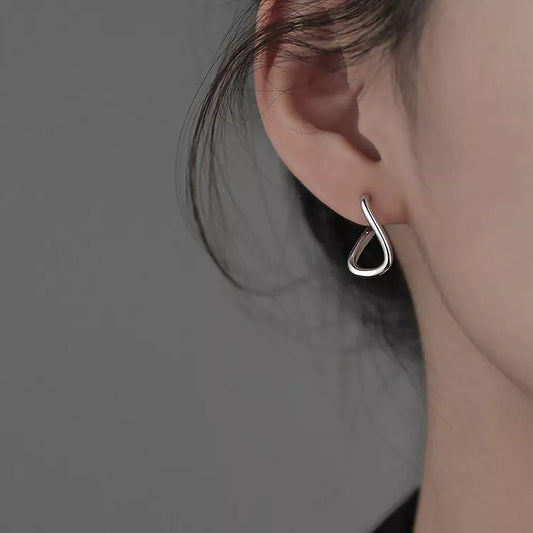 925 Sterling Silver Twisted Elegant Hoop Earrings