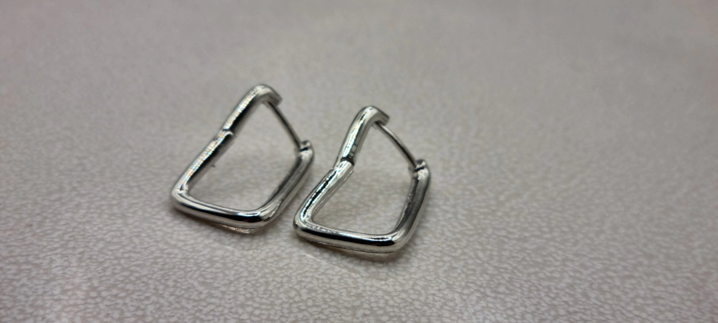 925 Sterling Silver Twisted Elegant Hoop Earrings