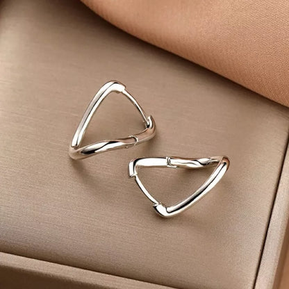 925 Sterling Silver Twisted Elegant Hoop Earrings