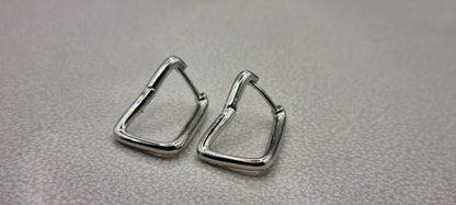 925 Sterling Silver Twisted Elegant Hoop Earrings