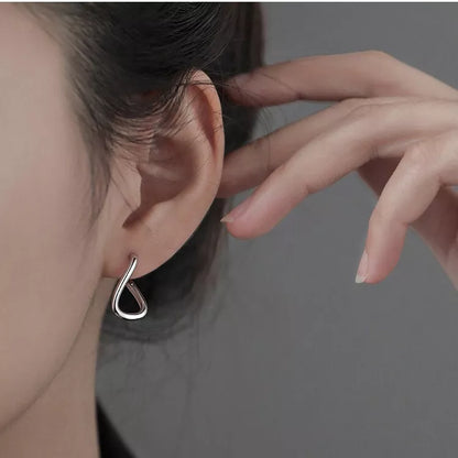 925 Sterling Silver Twisted Elegant Hoop Earrings