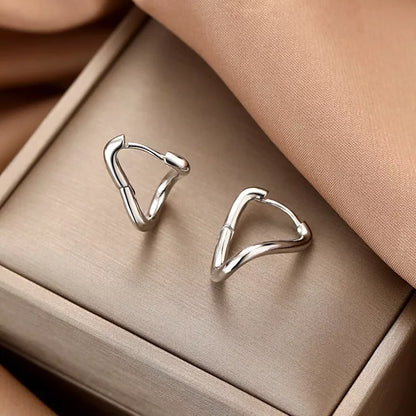 925 Sterling Silver Twisted Elegant Hoop Earrings