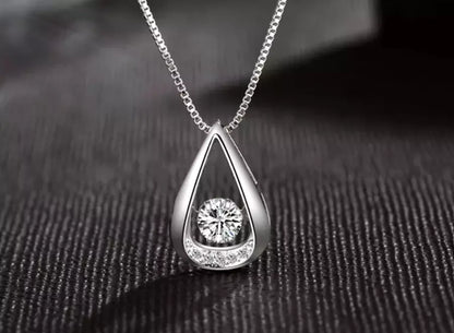 925 Sterling Silver Water Drop Pendant Necklace for Women – Elegant Chain Jewelry Gift UK