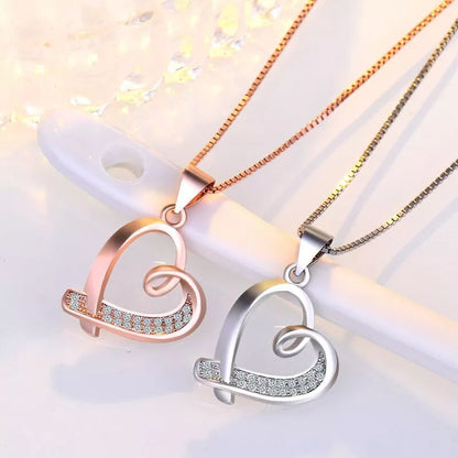 925 Sterling Silver Heart Pendant Necklace – Crystal Jewellery Gift for Women & Girls Hallmarked UK Design