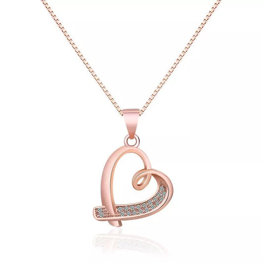 925 Sterling Silver Heart Pendant Necklace – Crystal Jewellery Gift for Women & Girls Hallmarked UK Design