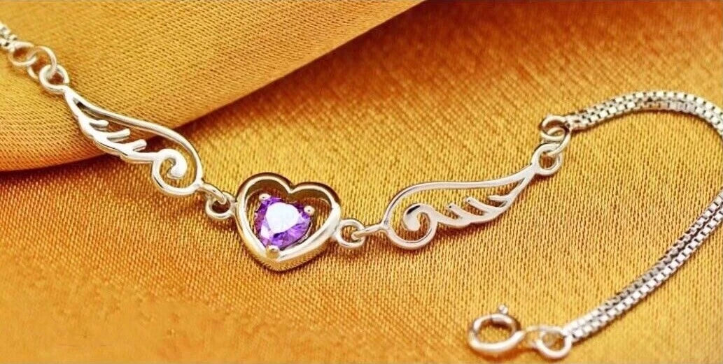 Angel Wing Bracelet For Women | Friendship Bracelet Angel Wing Heart Jewellery Sterling Silver