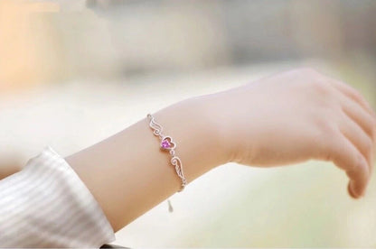 Angel Wing Bracelet For Women | Friendship Bracelet Angel Wing Heart Jewellery Sterling Silver