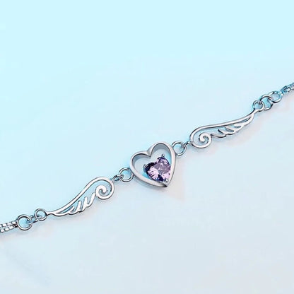 Angel Wing Bracelet For Women | Friendship Bracelet Angel Wing Heart Jewellery Sterling Silver