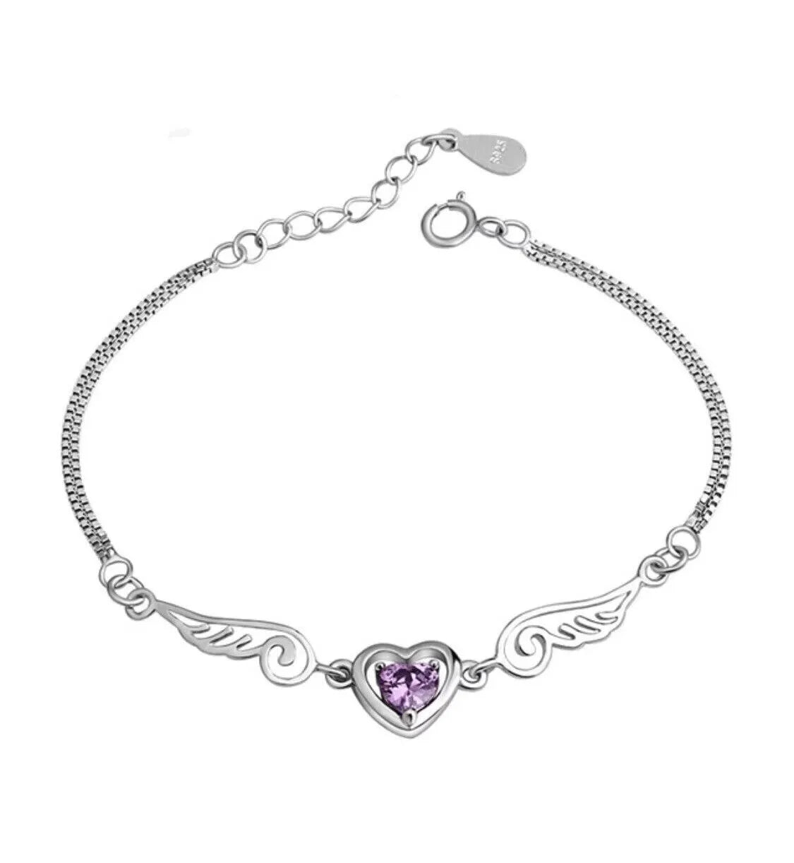 Angel Wing Bracelet For Women | Friendship Bracelet Angel Wing Heart Jewellery Sterling Silver