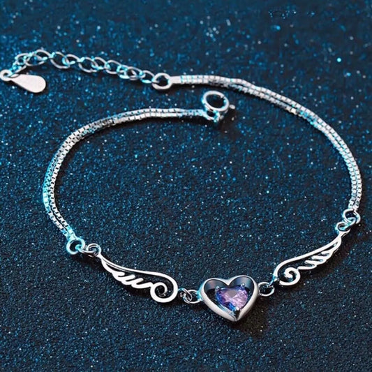 Angel Wing Bracelet For Women | Friendship Bracelet Angel Wing Heart Jewellery Sterling Silver