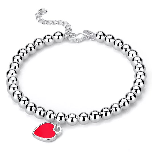 Beads Linked Charm Bracelet | 925 Sterling Silver Adjustable Bracelet